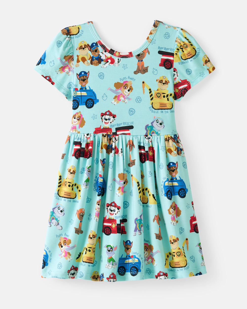 Flat lay of the PAW Patrol Adventure Bay Heroes Skater Dress