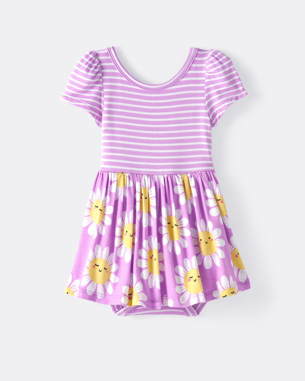 Flat lay of the Flower Power Skater Dress with Bodysuit