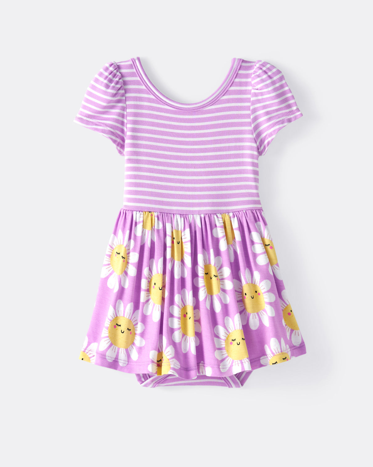 Flat lay of the Flower Power Skater Dress with Bodysuit