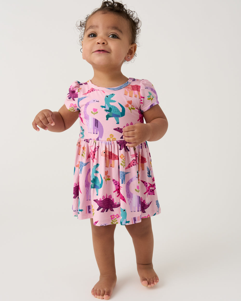 Toddler wearing the Roar & Explore Skater Dress with Bodysuit