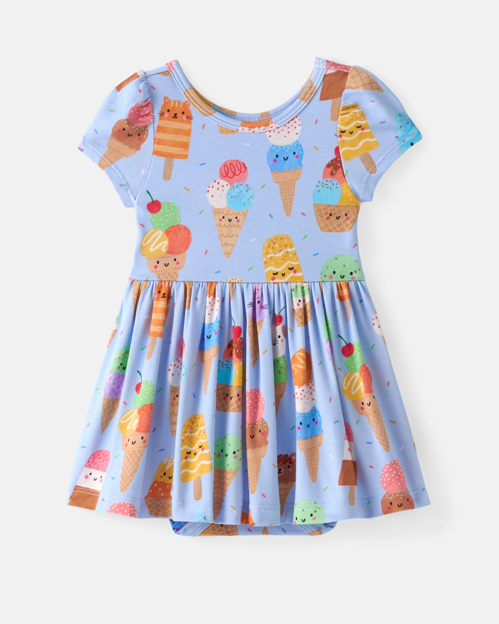 Flat lay of the Scoop Squad Skater Dress with Bodysuit