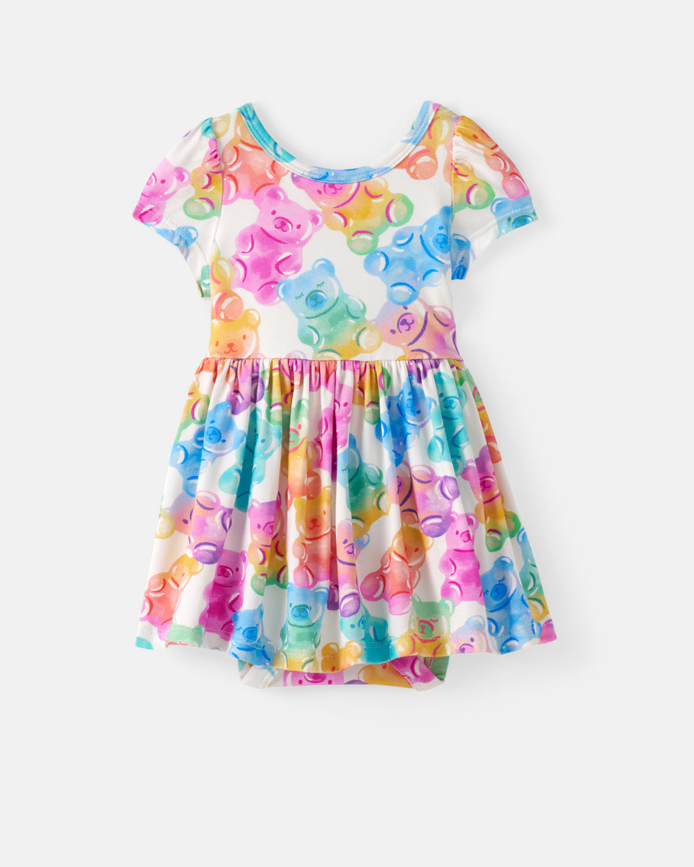 Flat lay of the Gummy Giggles Skater Dress with Bodysuit
