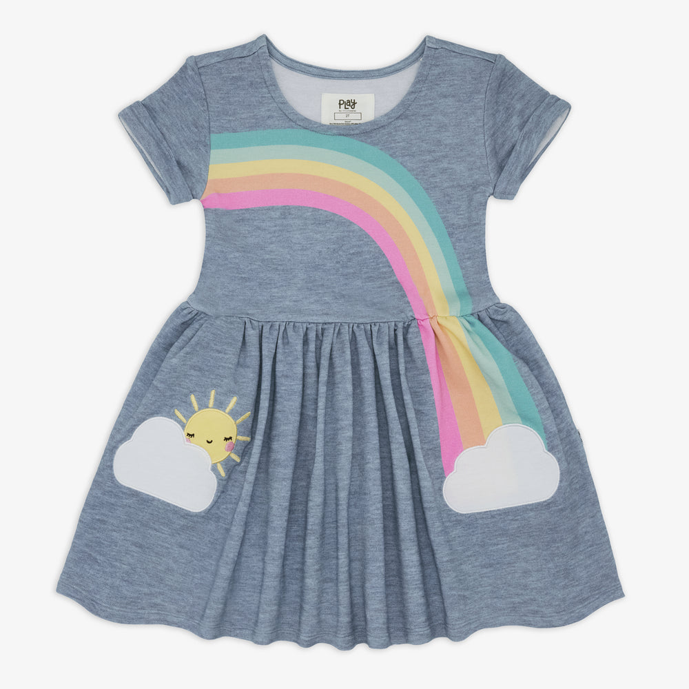 Heather Blue Cloud Patch Dress