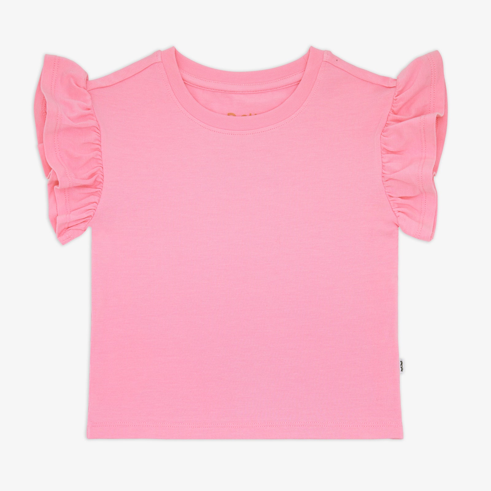 Flat lay of the Peppy Pink Ruffle Tee