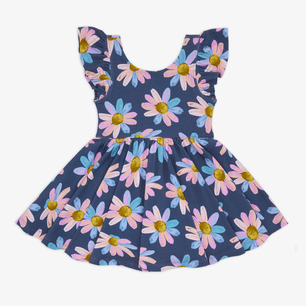 Flat lay of the Daisy Blooms Flutter Twirl Dress