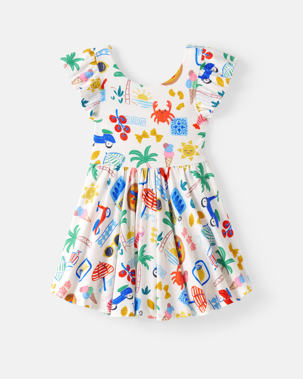 Flat lay of the Ciao Bella Flutter Twirl Dress