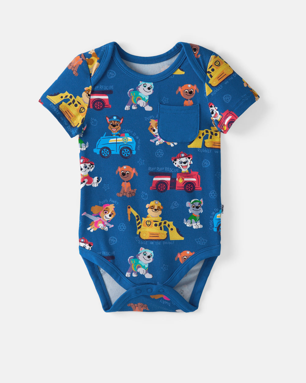 Flat lay of the PAW Patrol Adventure Bay Heroes Pocket Bodysuit