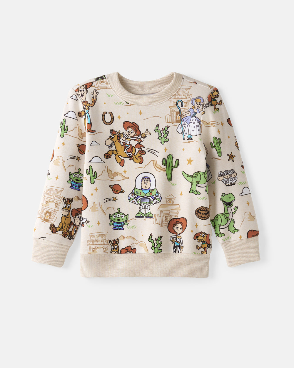 Flat lay of the Disney & Pixar Woody's Wild West Crewneck Sweatshirt