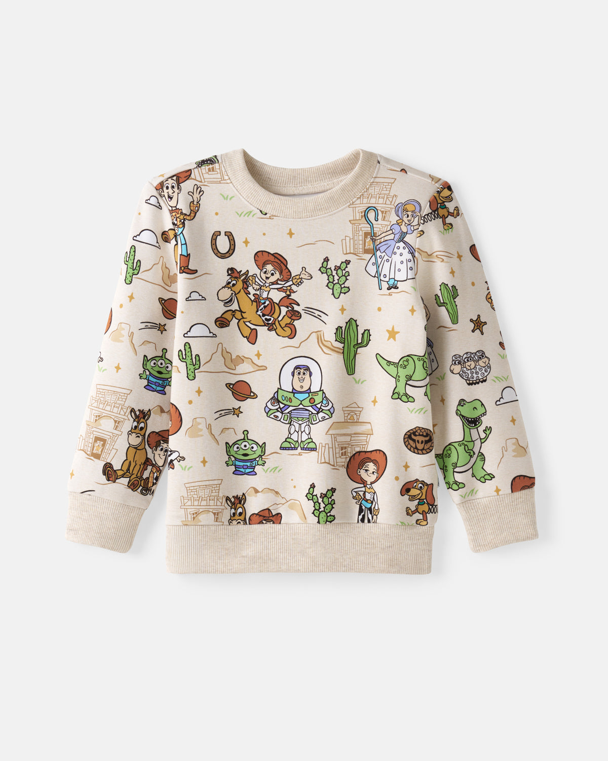 Flat lay of the Disney & Pixar Woody's Wild West Crewneck Sweatshirt