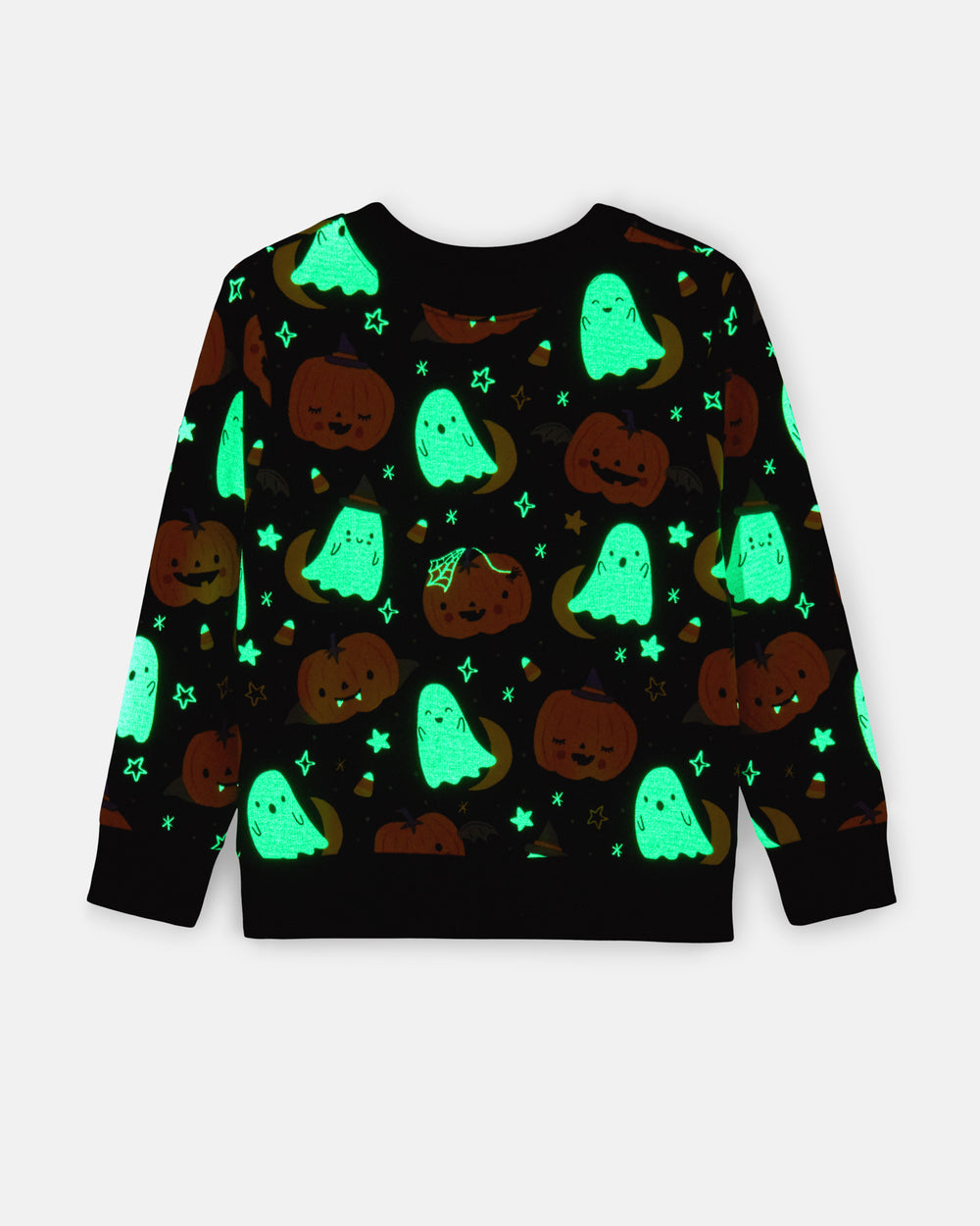 Flat lay of the glow in the dark Moonlit Magic Crewneck Sweatshirt
