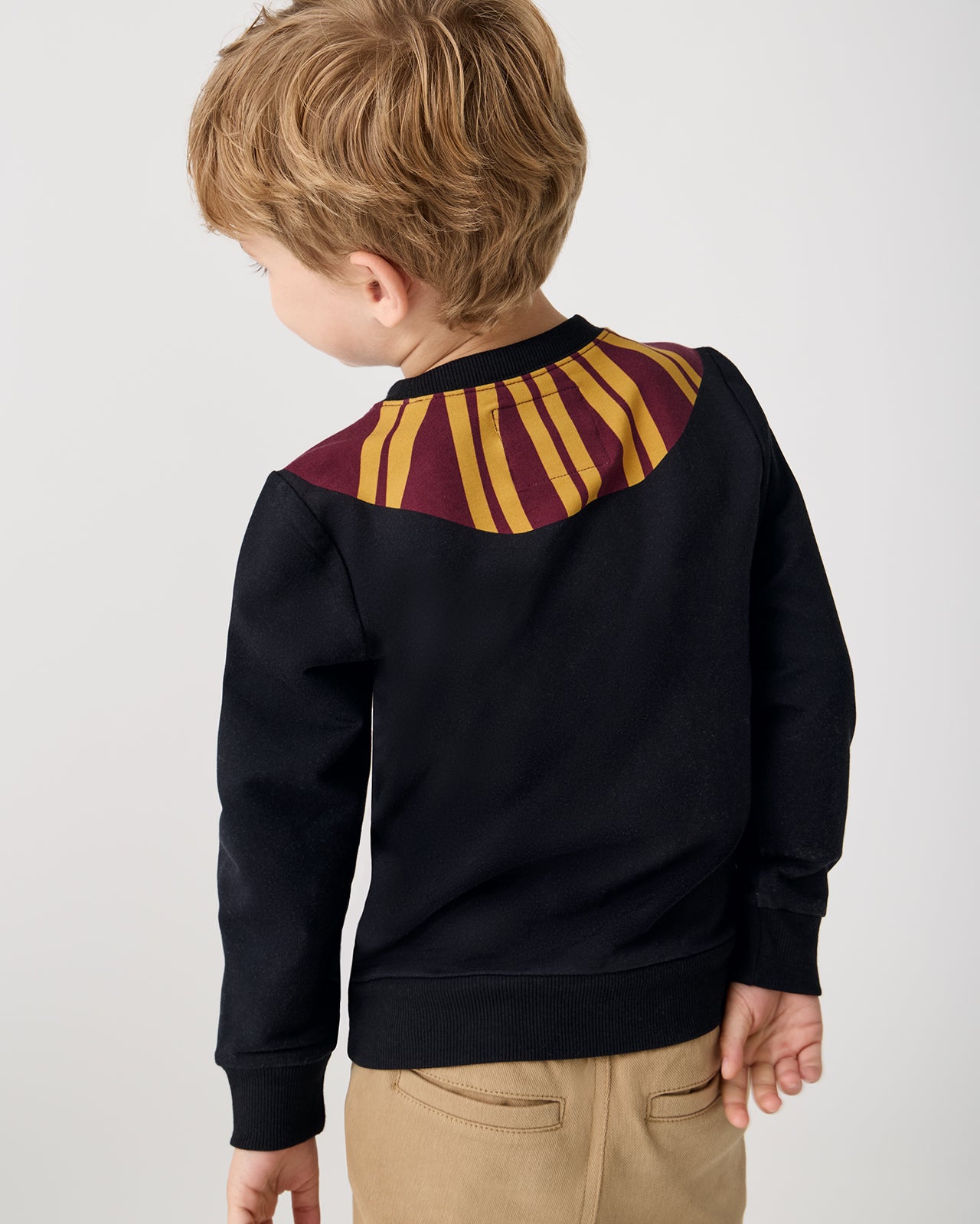 Back view of boy wearing the Harry Potter™ Gryffindor Crewneck Sweatshirt