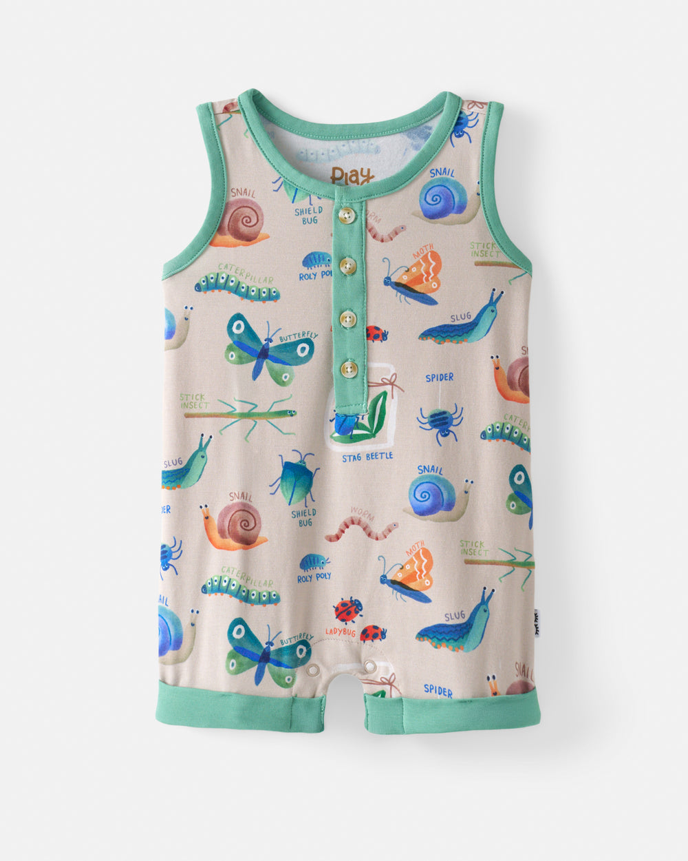 Flat lay of the Nature Notes Henley Romper