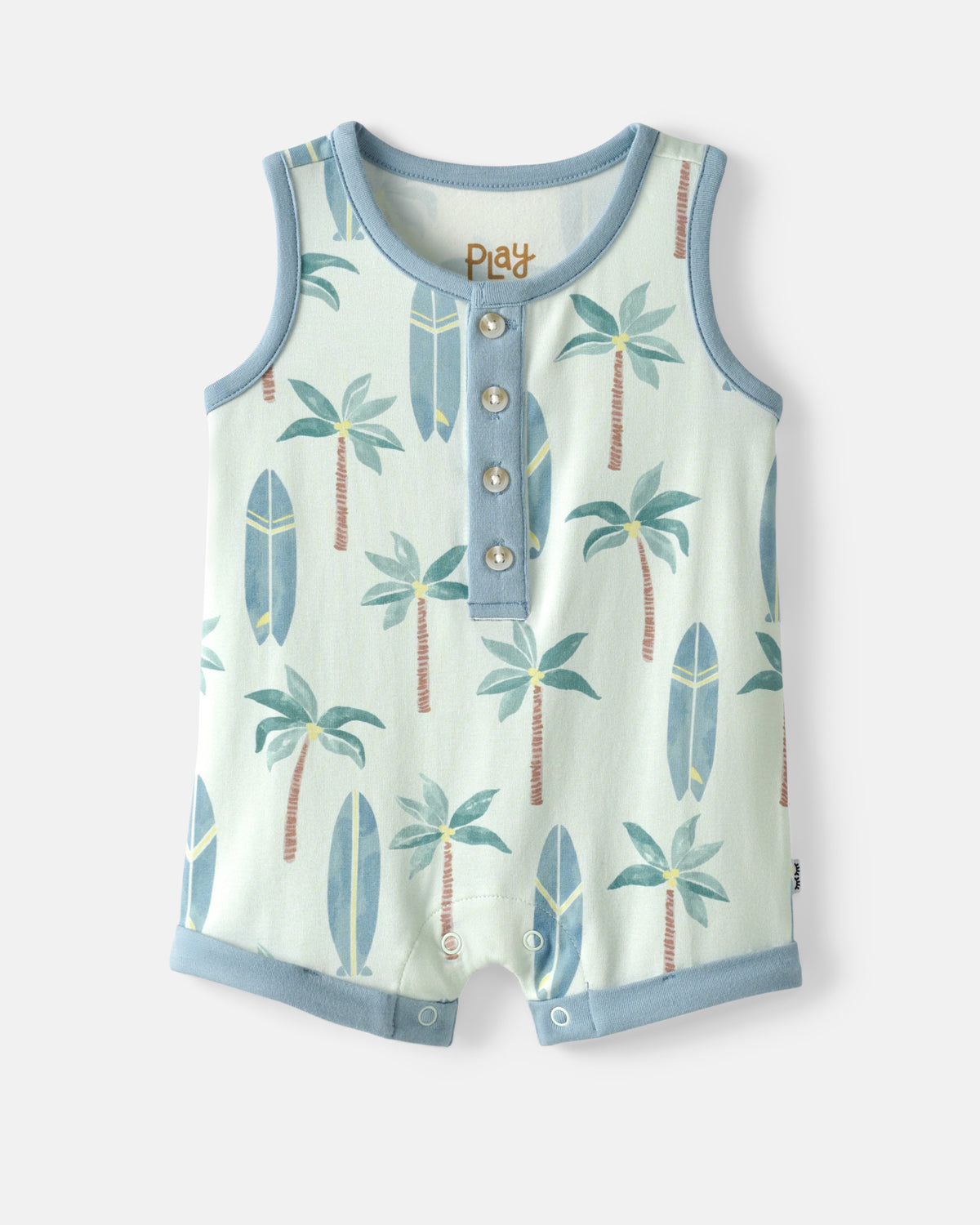 Flat lay of the Palm Dunes Tank Button Romper