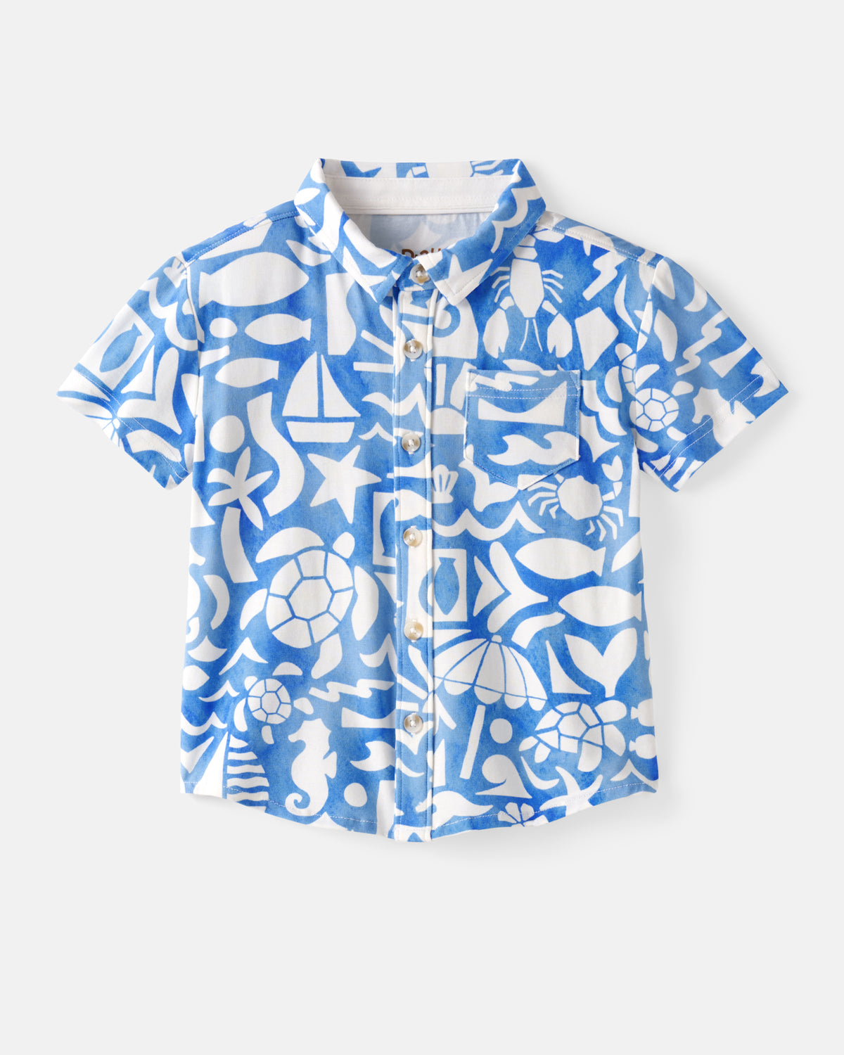 Flat lay of the Summer Shores Button Down Polo