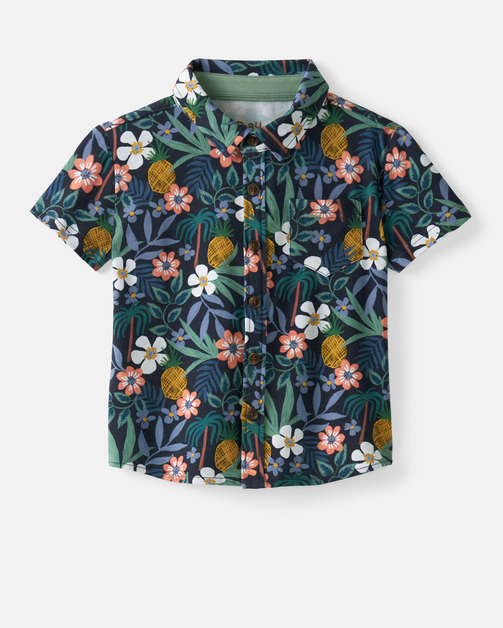 Flat lay of the Tropical Garden Button Down Polo