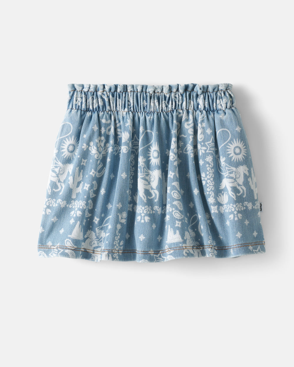 Flat lay of the Bandana Blues Denim Skort