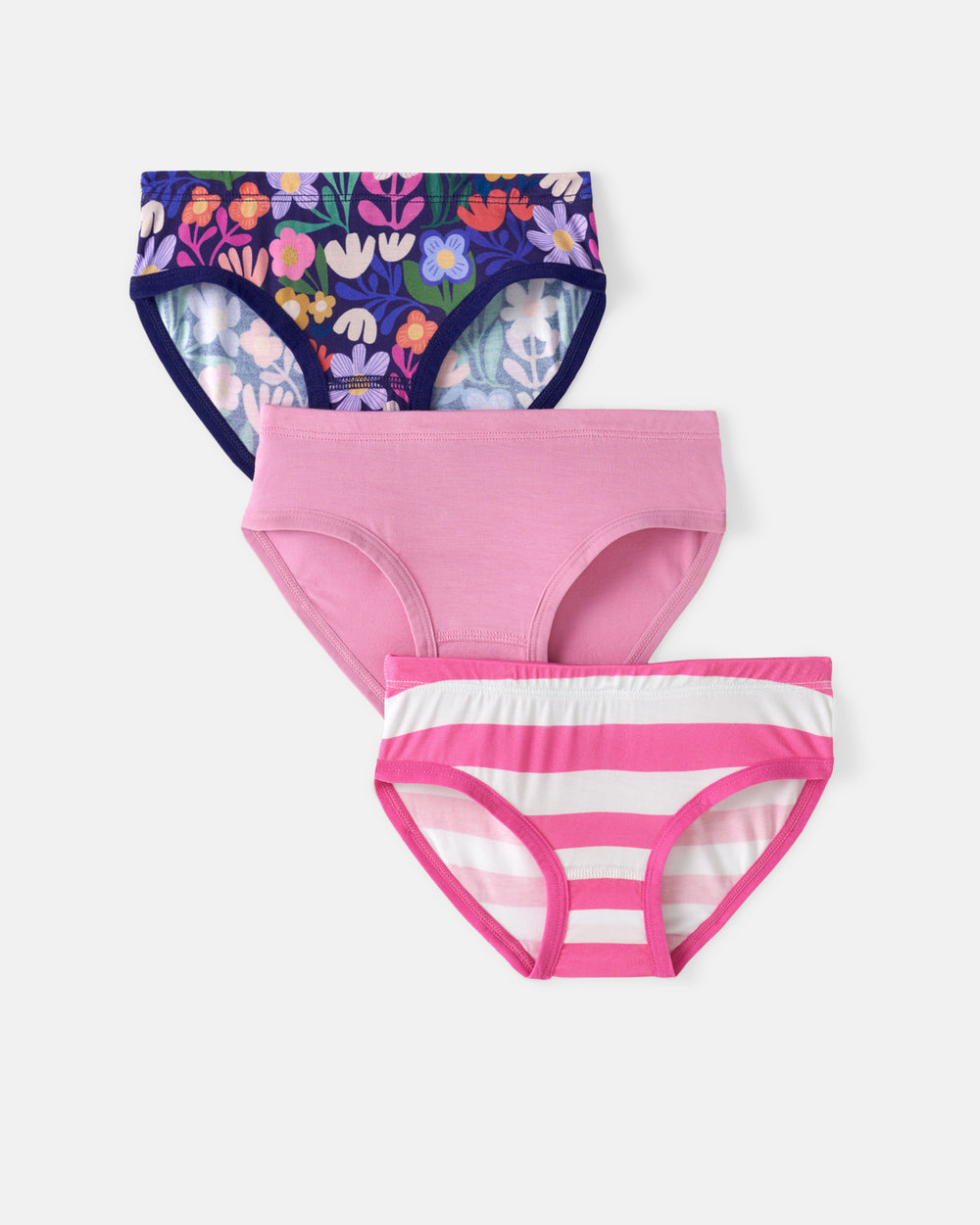 Flat lay of the Wild Garden 3 Pack Girl's Brief Underwear