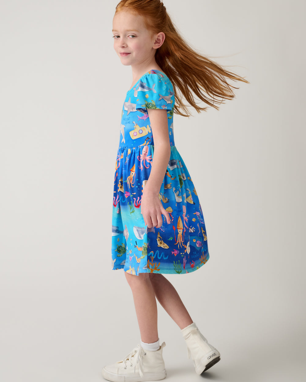 children's place skater dress Girls Christmas Long Sleeve Print Knit Skater Dress - RED