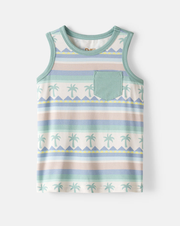 Flat lay of the Swell Stripes Pocket Tank