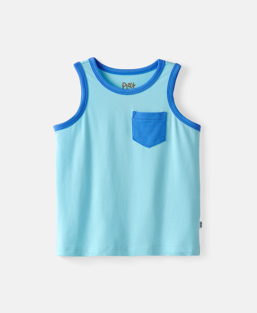 Flat lay of the Coastal Blue Pocket Tank