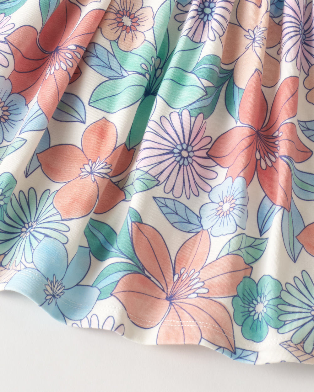 Close up of the Shoreline Blooms fabric
