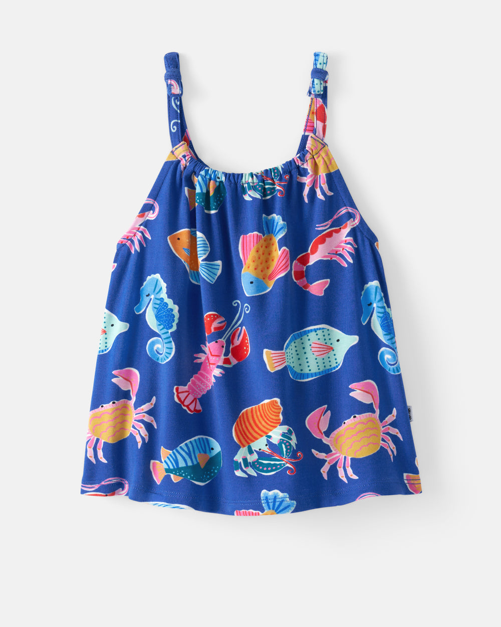 Flat lay of the Tidepool Party Bow Strap Tank
