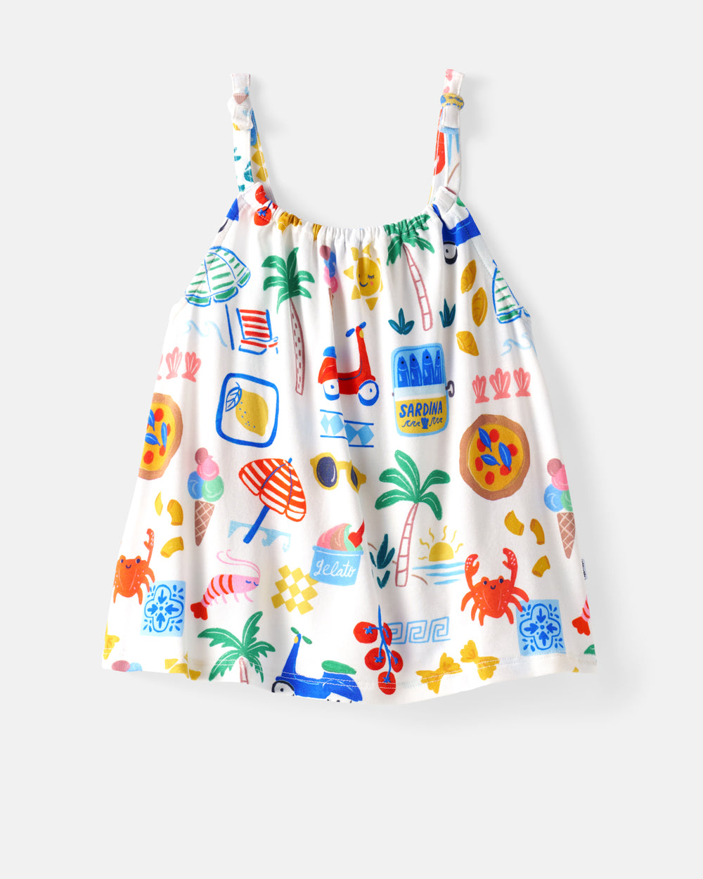 Flat lay of the Ciao Bella Bow Strap Tank