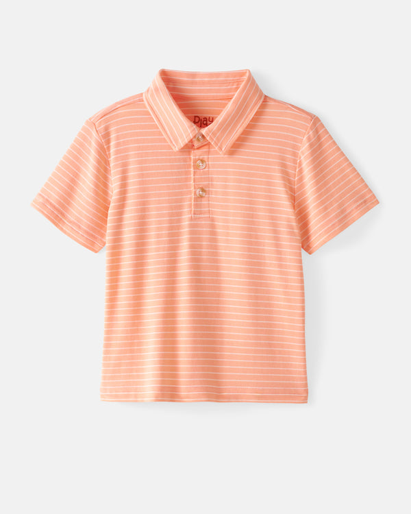 Flat lay of the Peachy Keen Stripe Polo Shirt
