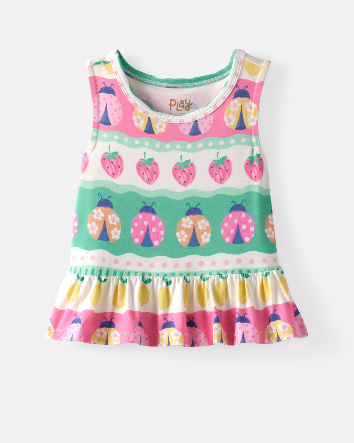 Flat lay of the Ladybug Lane Peplum Tank