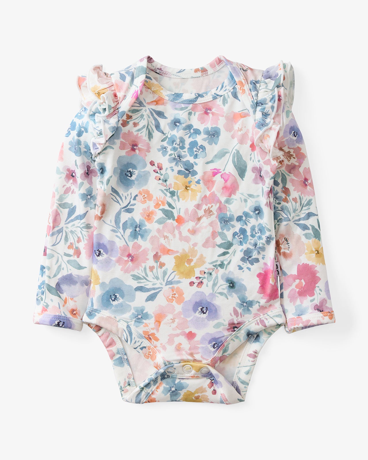 Flat lay of the Tiny Blooms Flutter Bodysuit