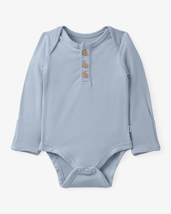 Flat lay of the Light Fog Henley Bodysuit