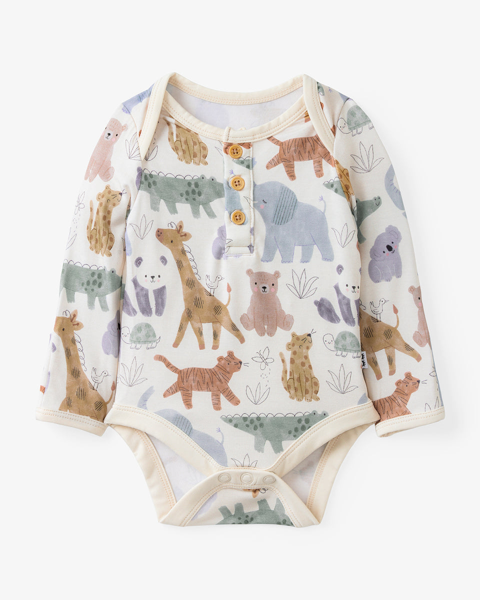 Sweet Safari Henley Bodysuit – Little Sleepies