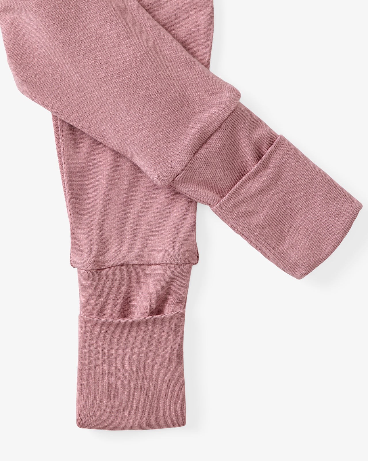 Close up flat lay of foot fold over detail on the Rosewood Fold-Over Legging