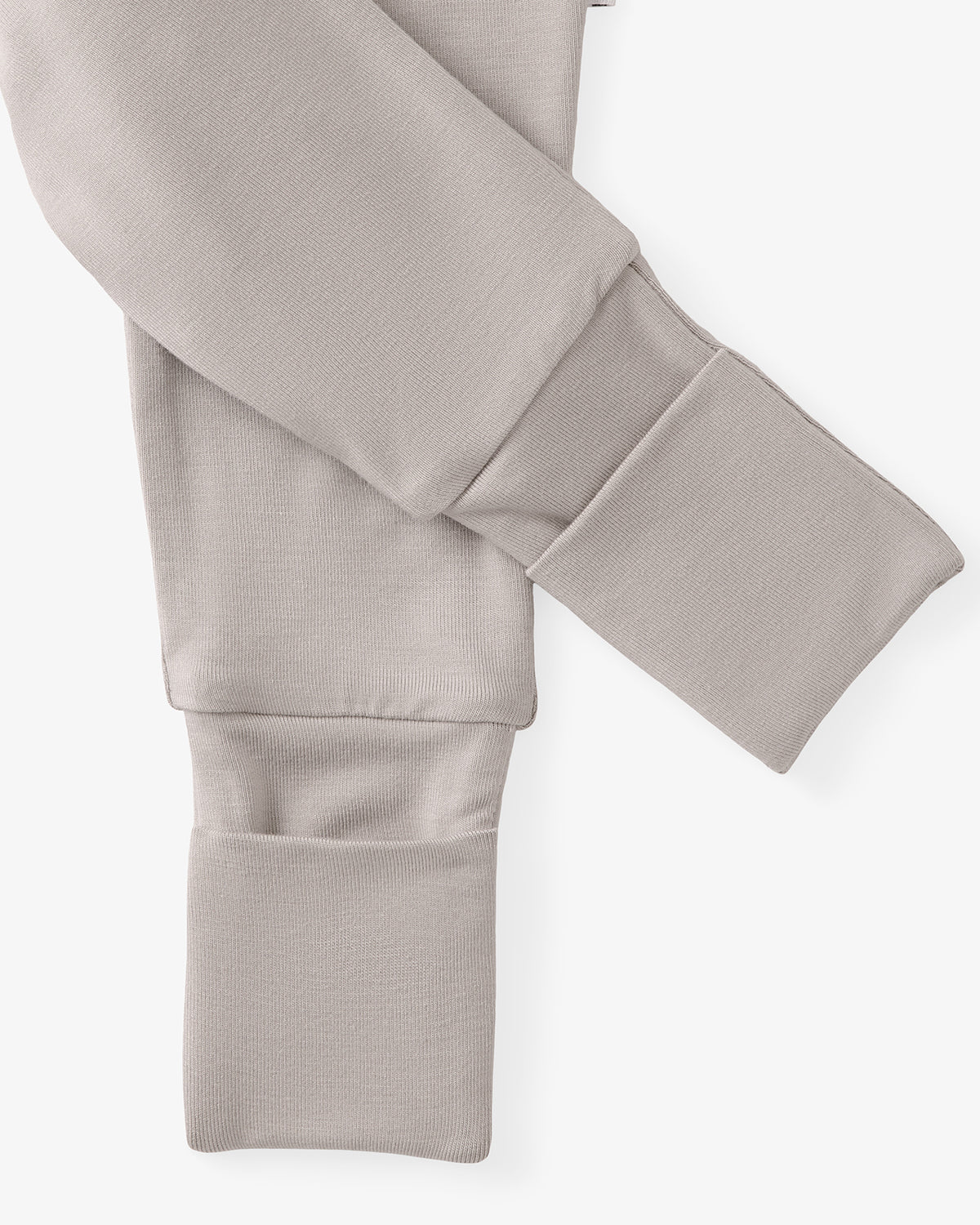 Flat lay of the foot fold over feature on the Dove Gray Fold-Over Legging
