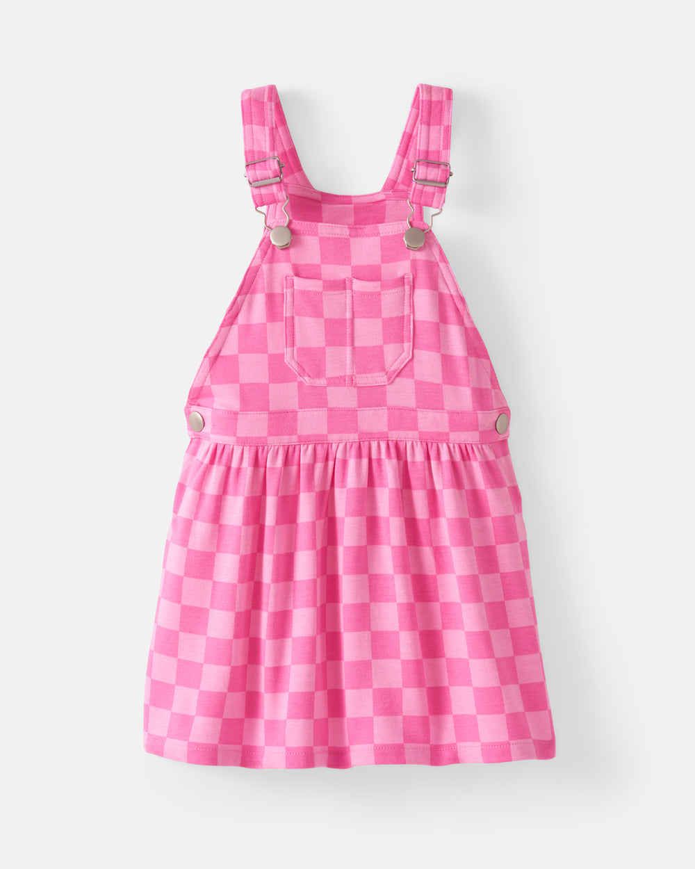 Flat lay of the Sweet Raspberry Checks Skirt Overall