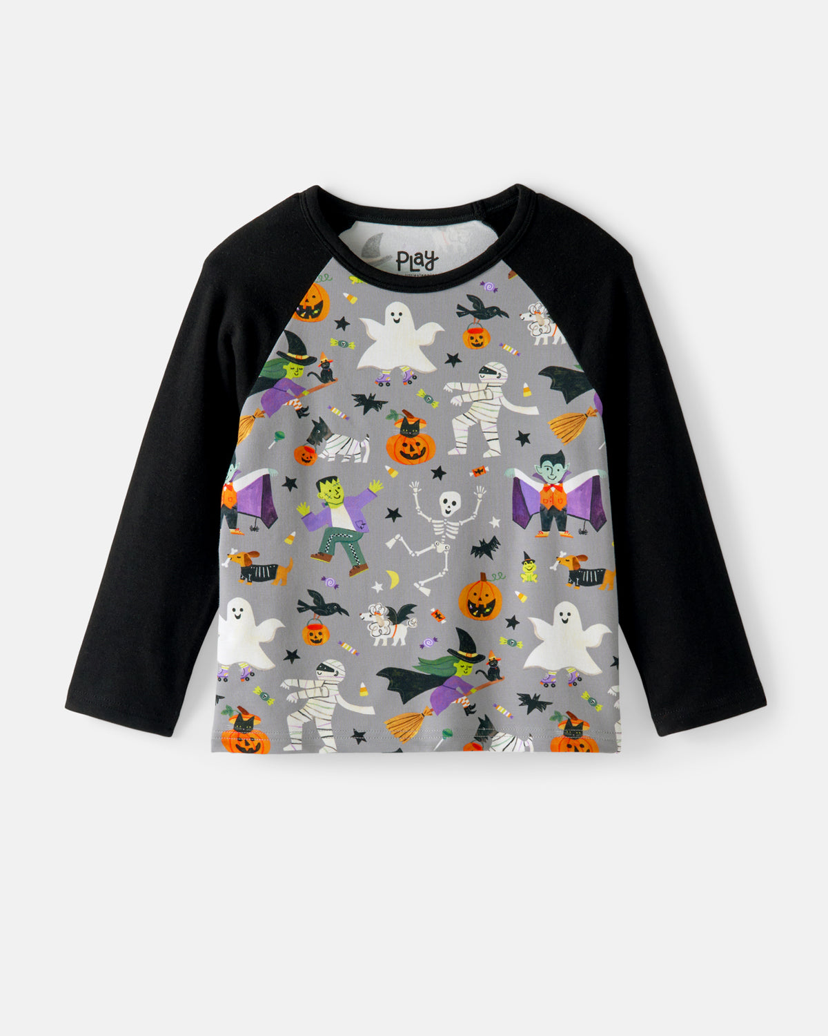 Flat lay of the Dracula's Disco Raglan Tee