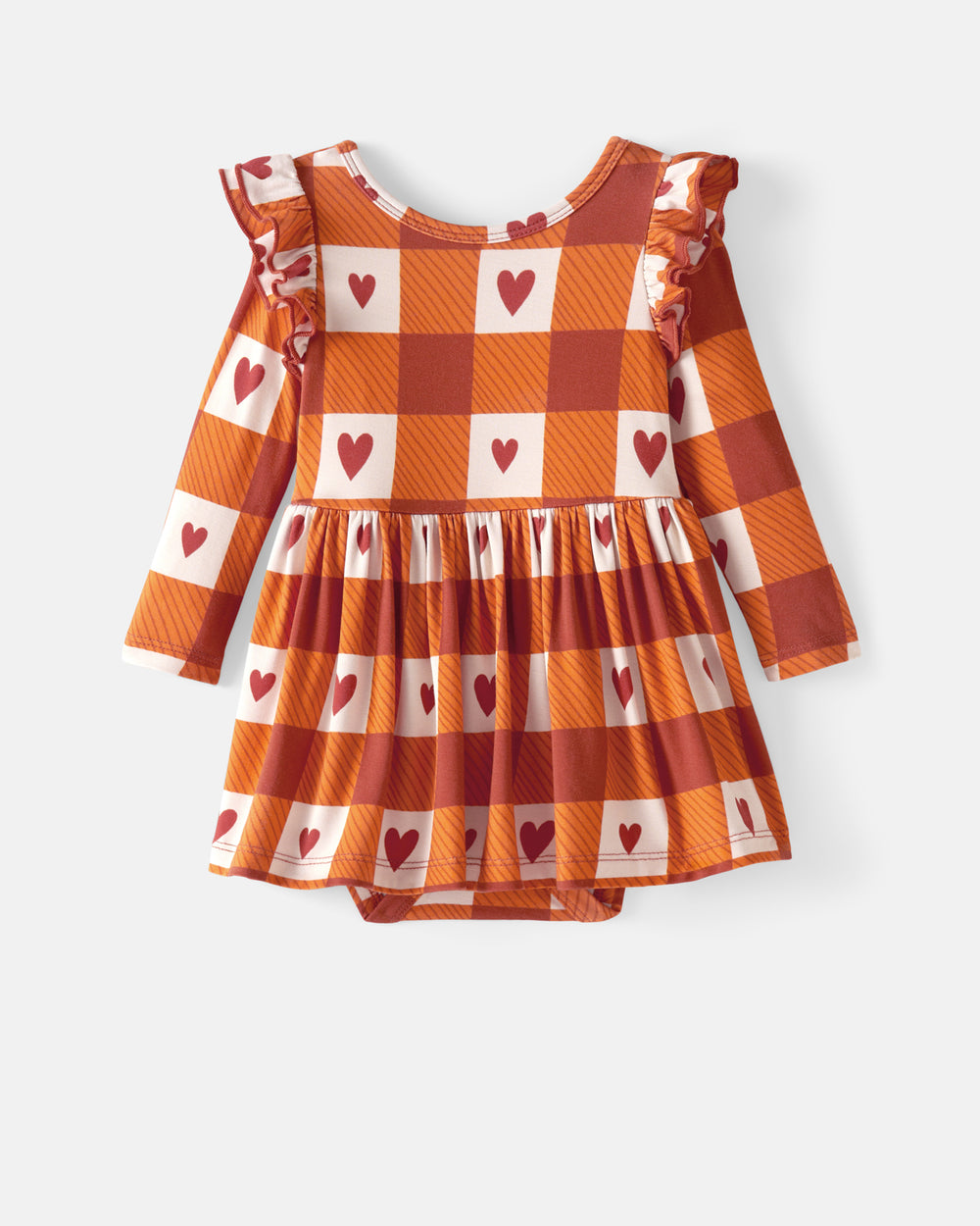 Flat lay of the Harvest Hearts Flutter Skater Dress with Bodysuit