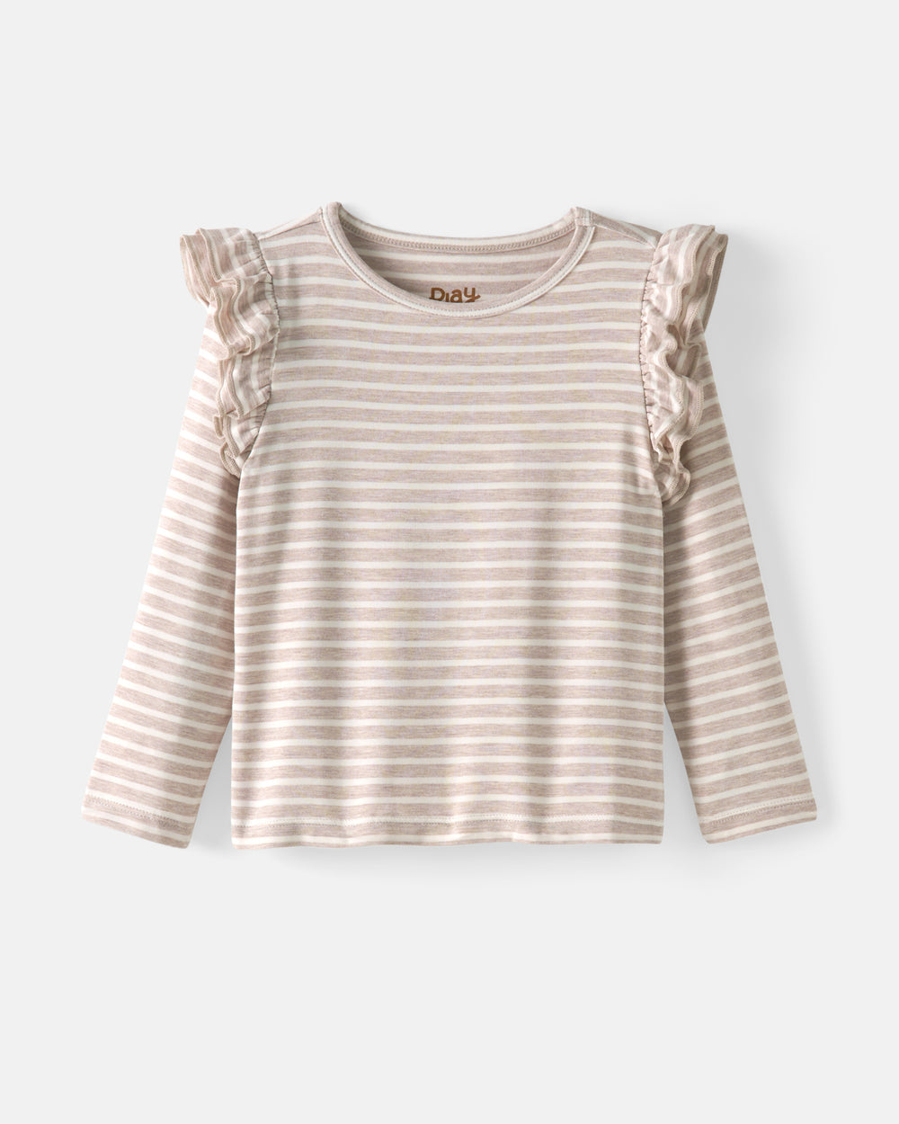 Flat lay of the Linen Heather Stripe Flutter Tee