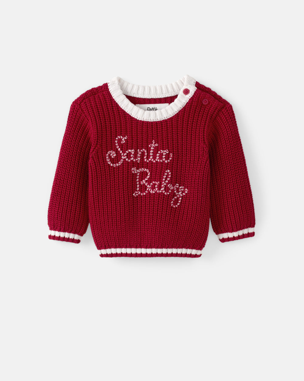 Flat lay of the Santa Baby Sweater