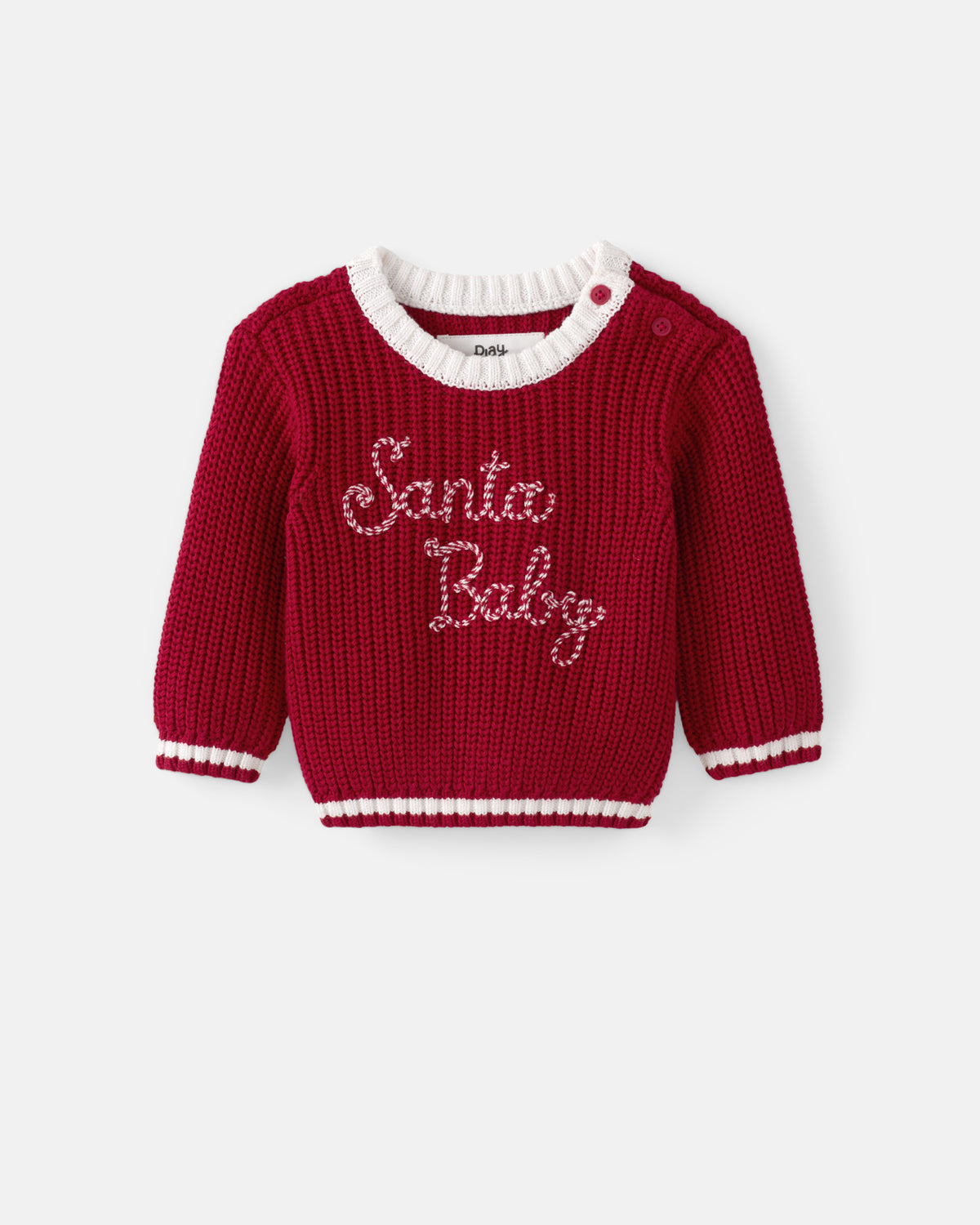 Flat lay of the Santa Baby Sweater