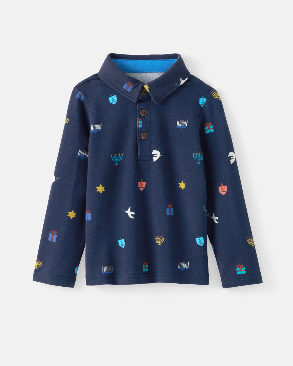 Flat lay of the Hanukkah Wishes Polo Shirt