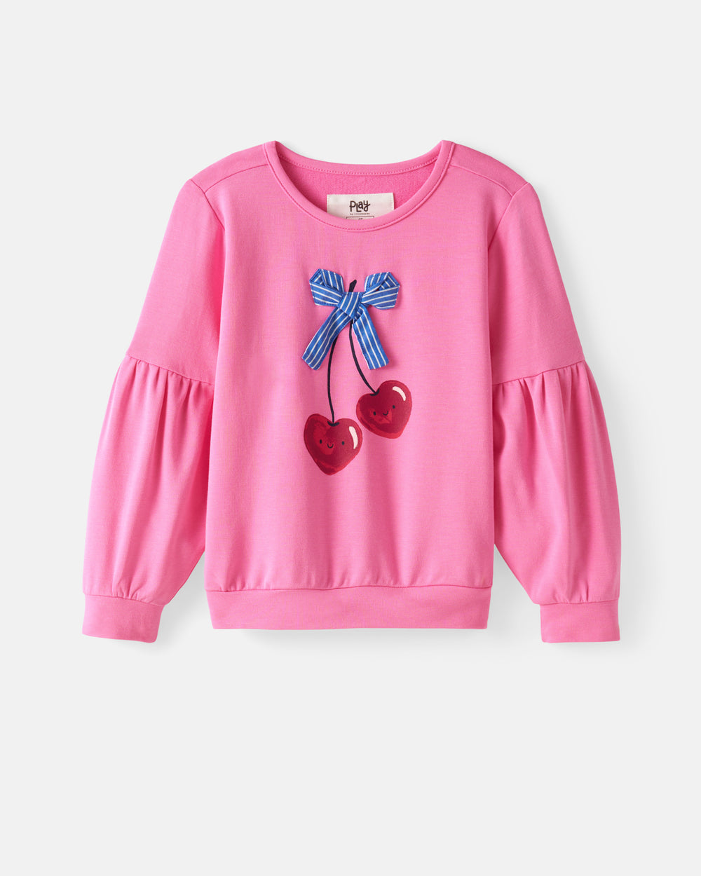 Flat lay of the Cherry Charm Drop Shoulder Crewneck