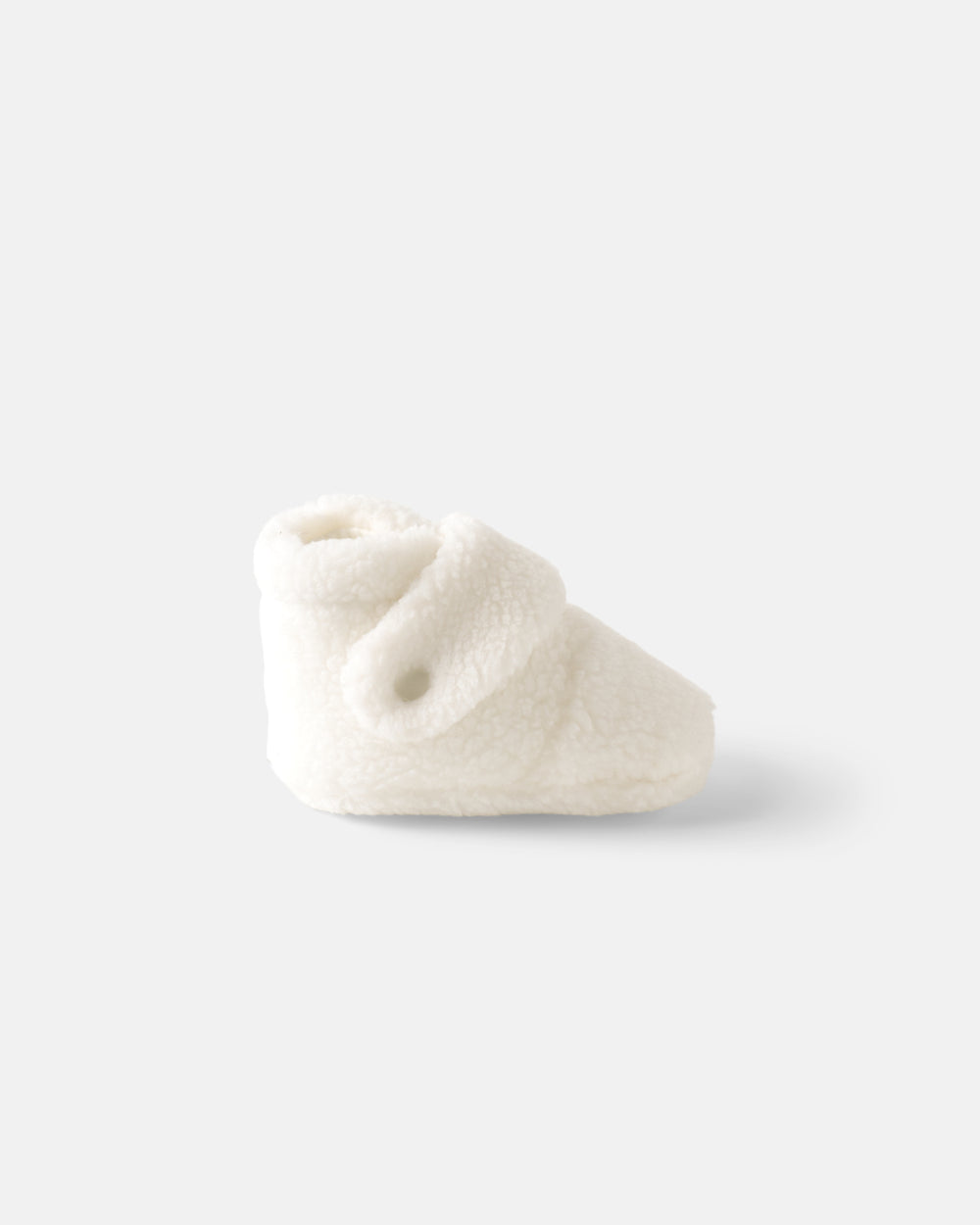 Side view of the Soft White Sherpa Crossover Booties