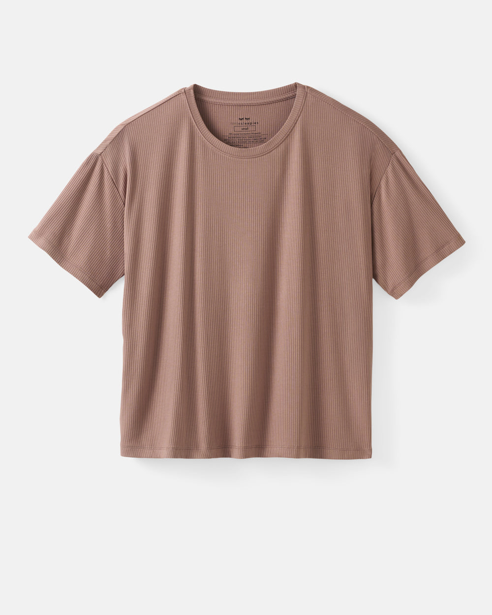 Flat lay of the Hazy Brown Women's Ribbed Boxy Tee