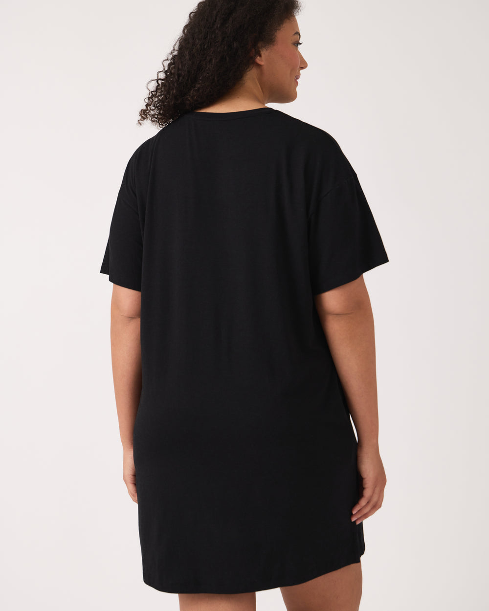 Back view of woman wearing the Black Women's Lounge Dress