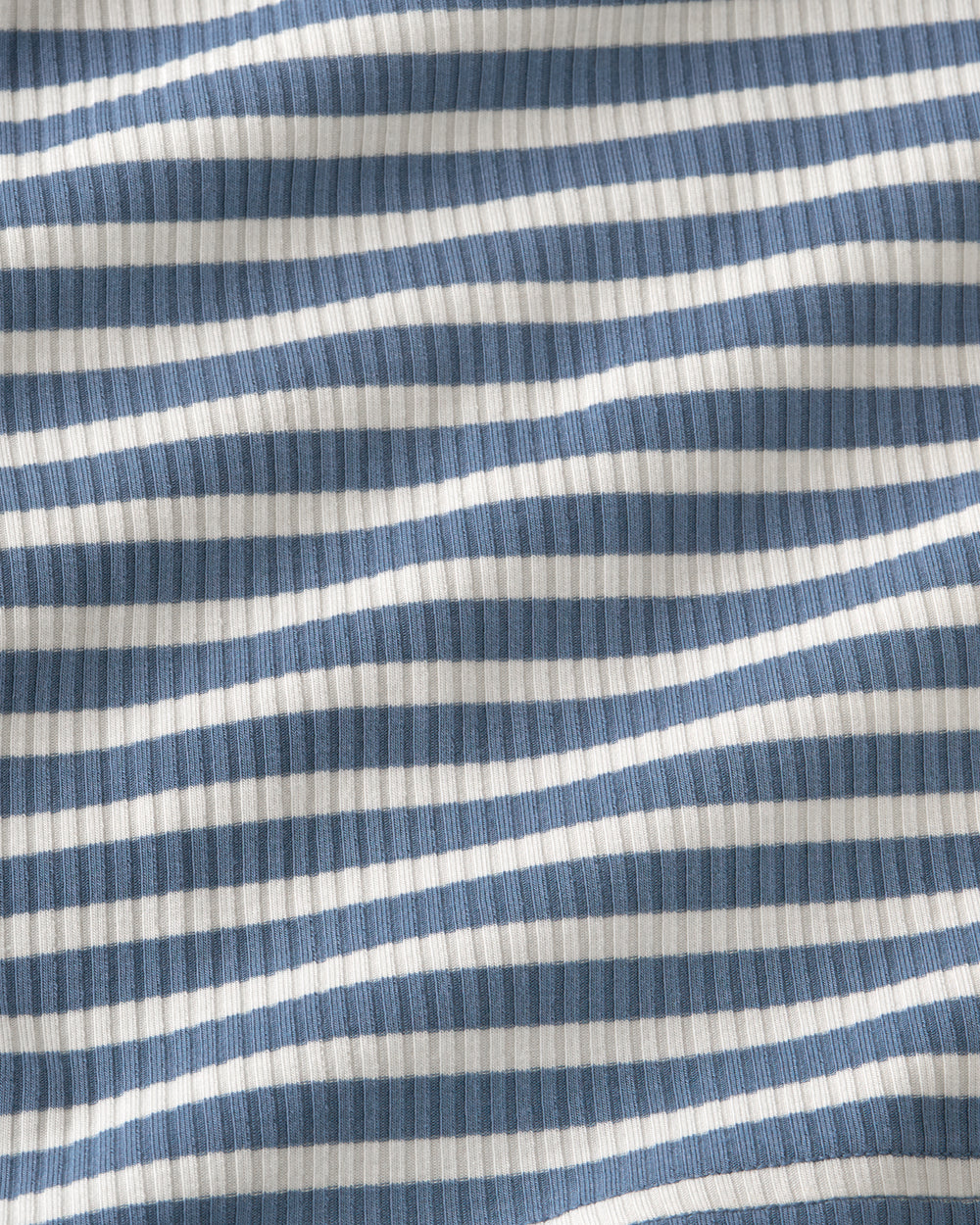 Close up of the Infinite Blue Stripe Ribbed fabric