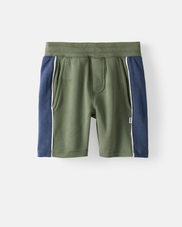 Flat lay of the Moss Piped Short