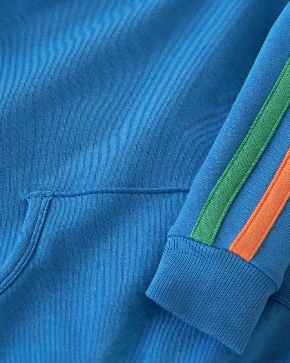 Close up of the pocket detail on the Major Blue Pocket Crewneck