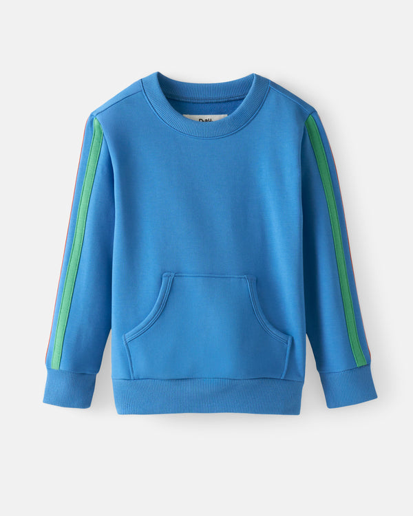 Flat lay of the Major Blue Pocket Crewneck