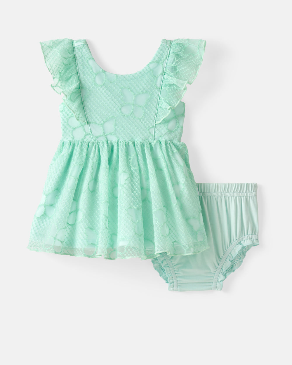 Flat lay of the Butterfly Brook Smocked Flutter Dress with Bloomer
